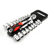 Quick release reversible ratchet socket wrench set